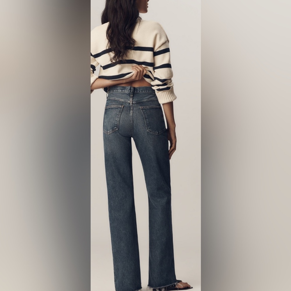 AGolde Lena Mid Rise Baby Bootcut jeans Sz 29 Placebo Dark Blue - Picture 3 of 10